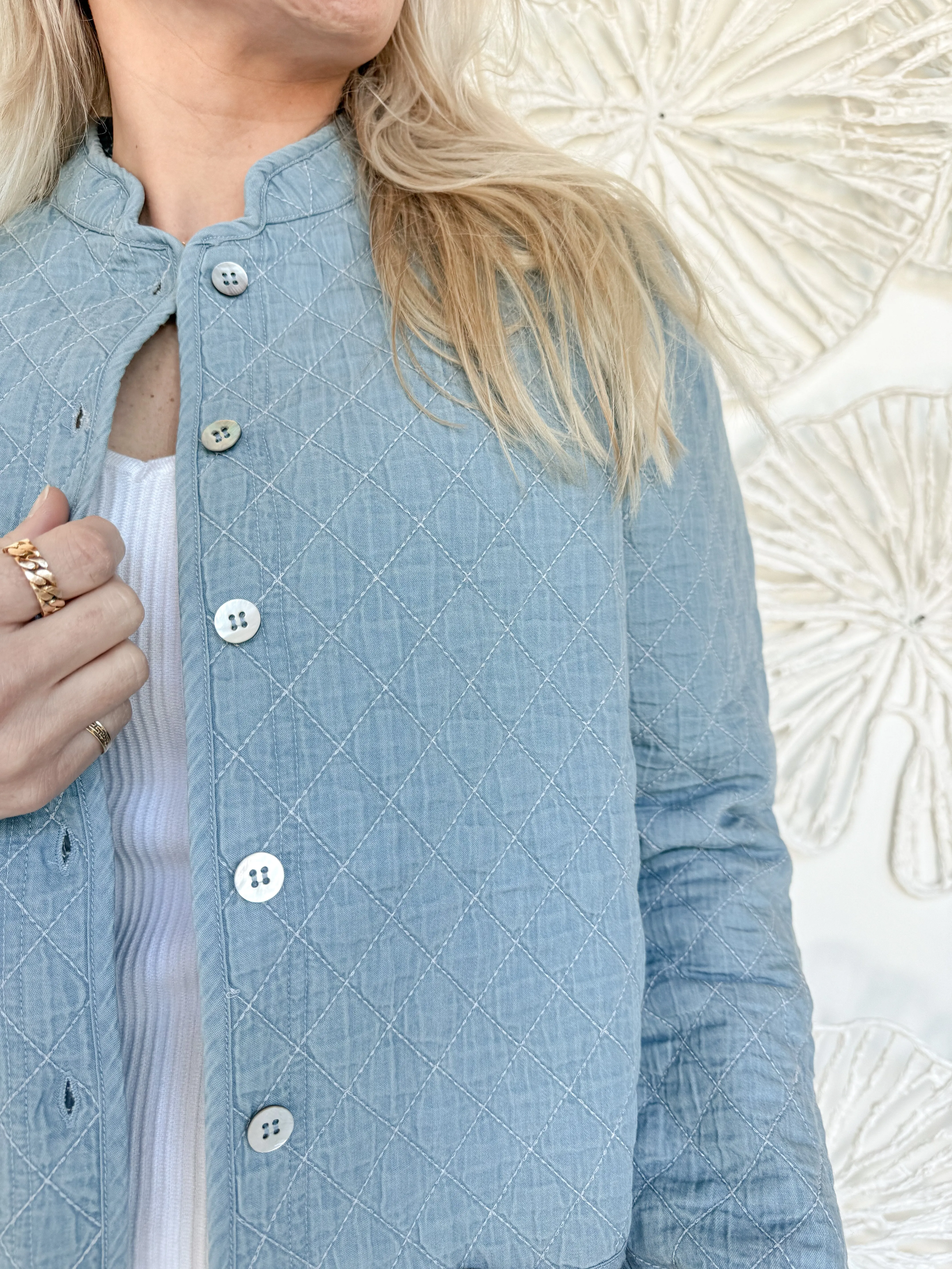 Sail to Sable Denim Quilted Jacket