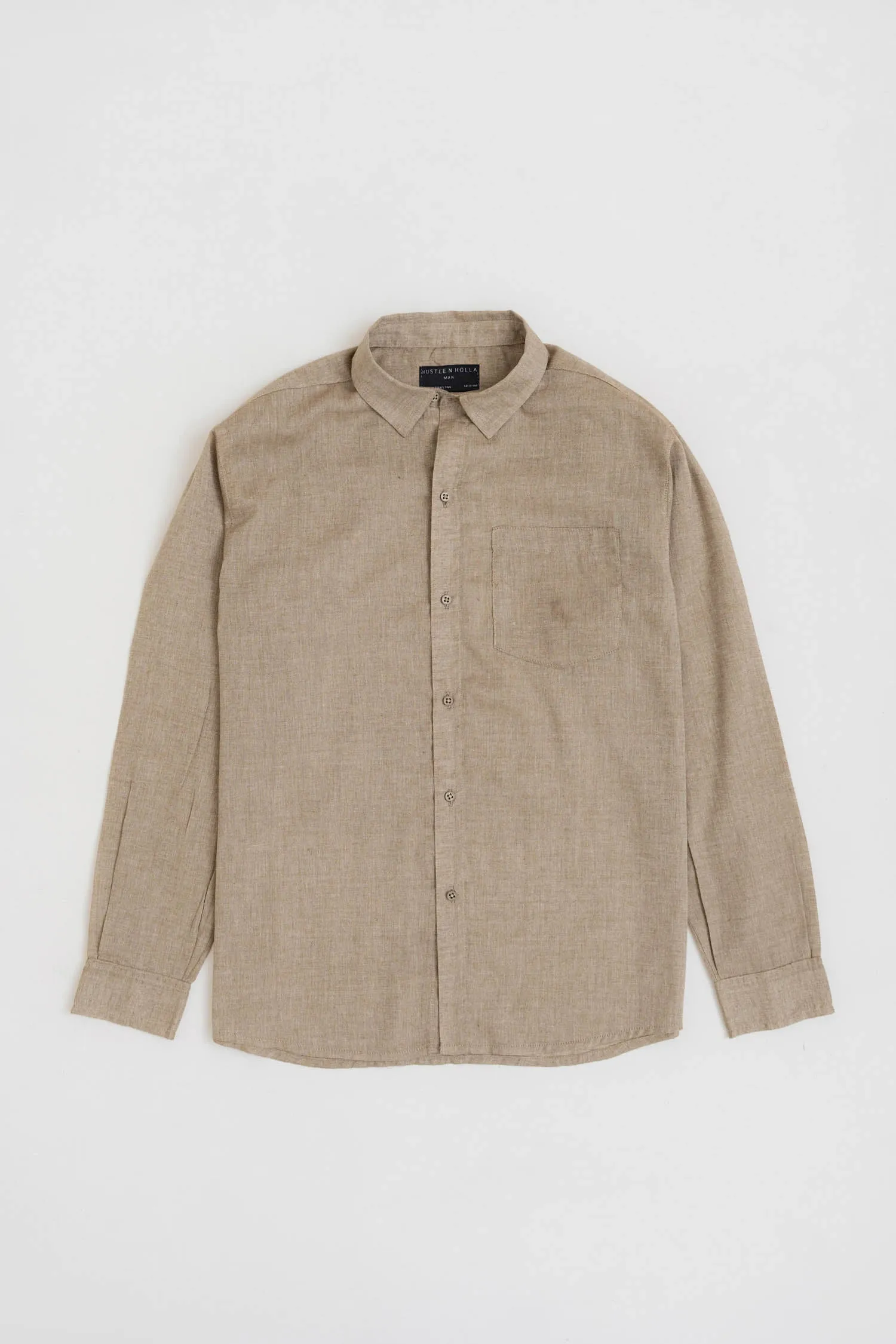 Sand Relaxed Fit Button Down Shirt