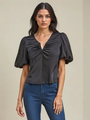 Satin V Neck Blouse