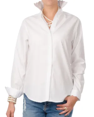 Scalloped White Blouse Shirting by Cortland Park