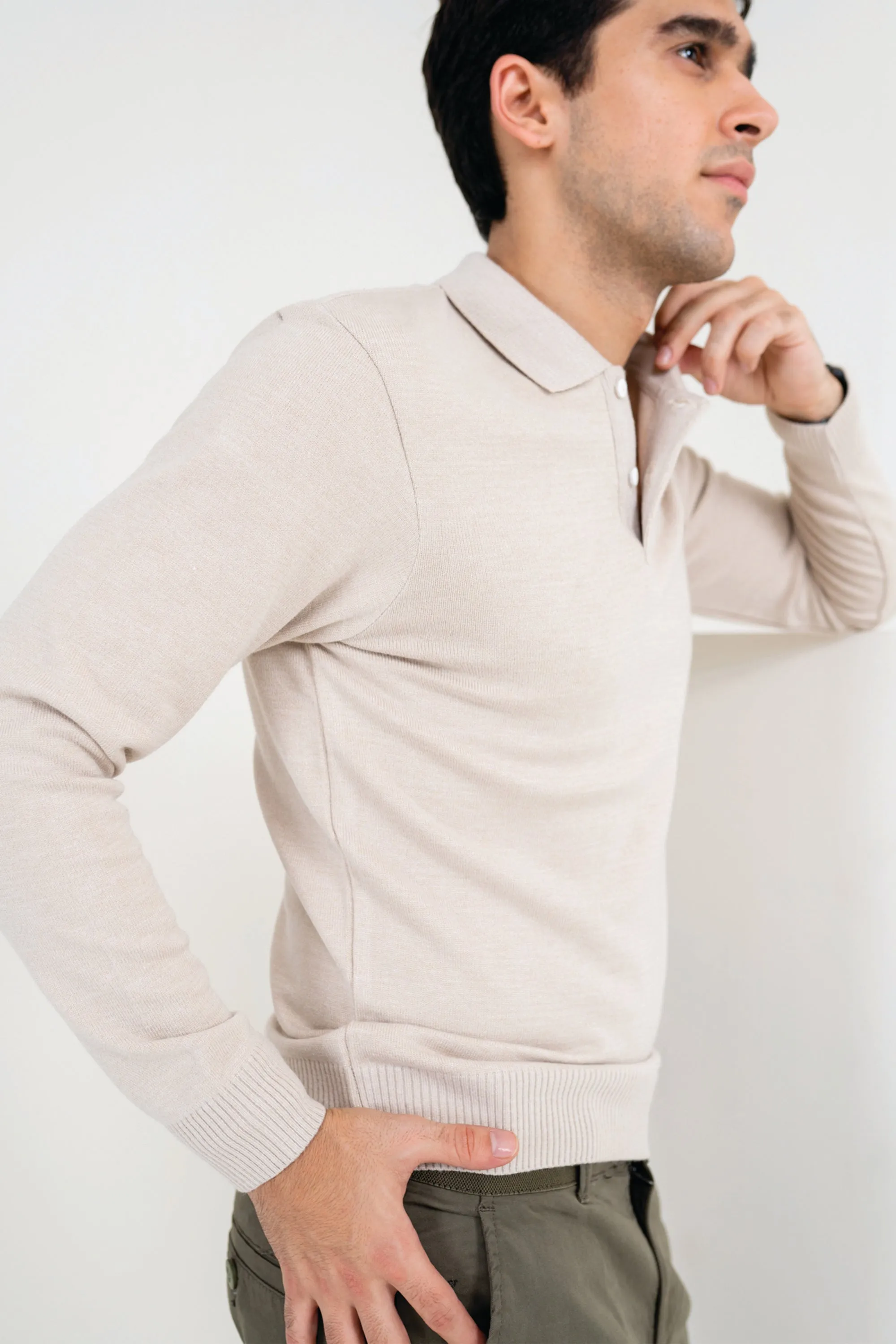 Sepia Long-Sleeved Polo