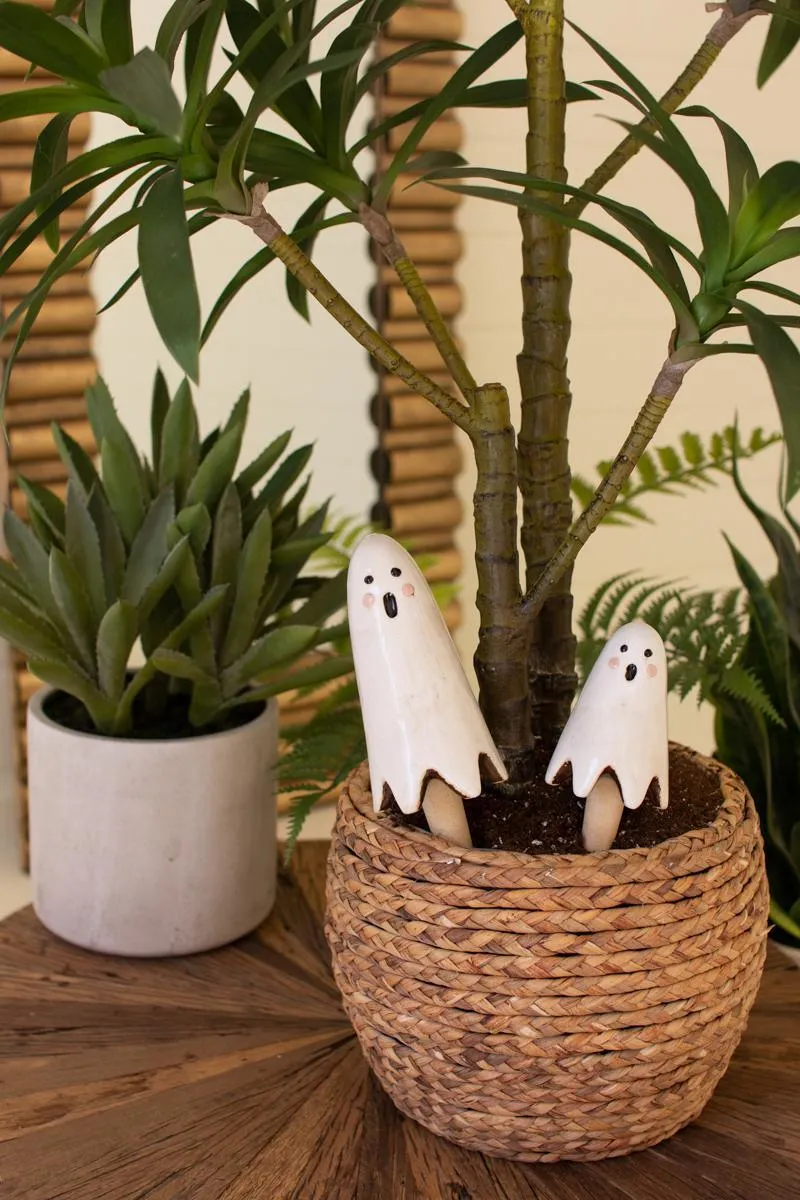 Set of 2 Ceramic Ghost Plant Sticks (Pack of 2)