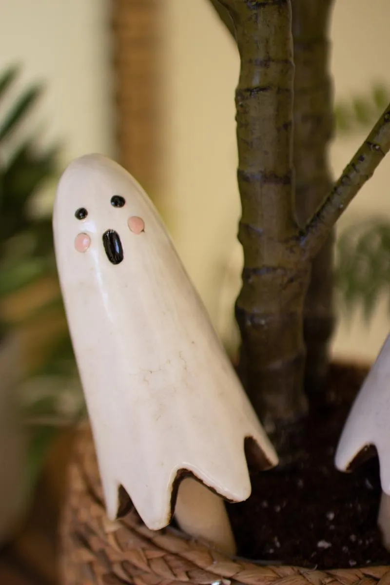 Set of 2 Ceramic Ghost Plant Sticks (Pack of 2)