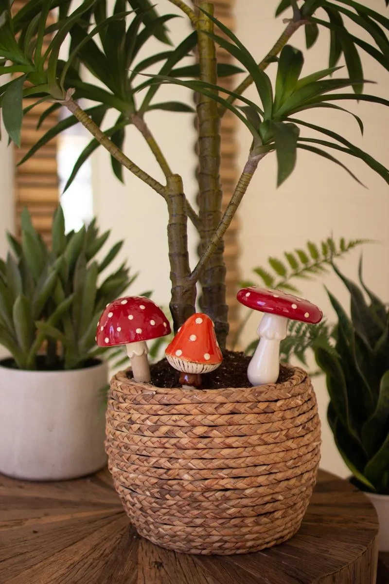 Set of 3 Ceramic Mushroom Plant Sticks (Pack of 2)