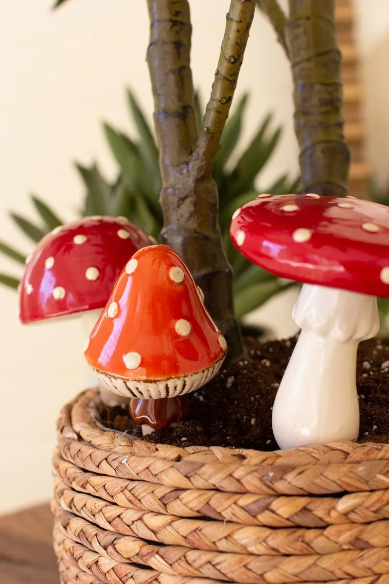 Set of 3 Ceramic Mushroom Plant Sticks (Pack of 2)