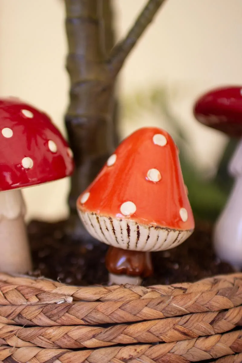Set of 3 Ceramic Mushroom Plant Sticks (Pack of 2)