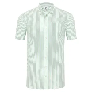 Short-sleeve striped oxford cotton shirt