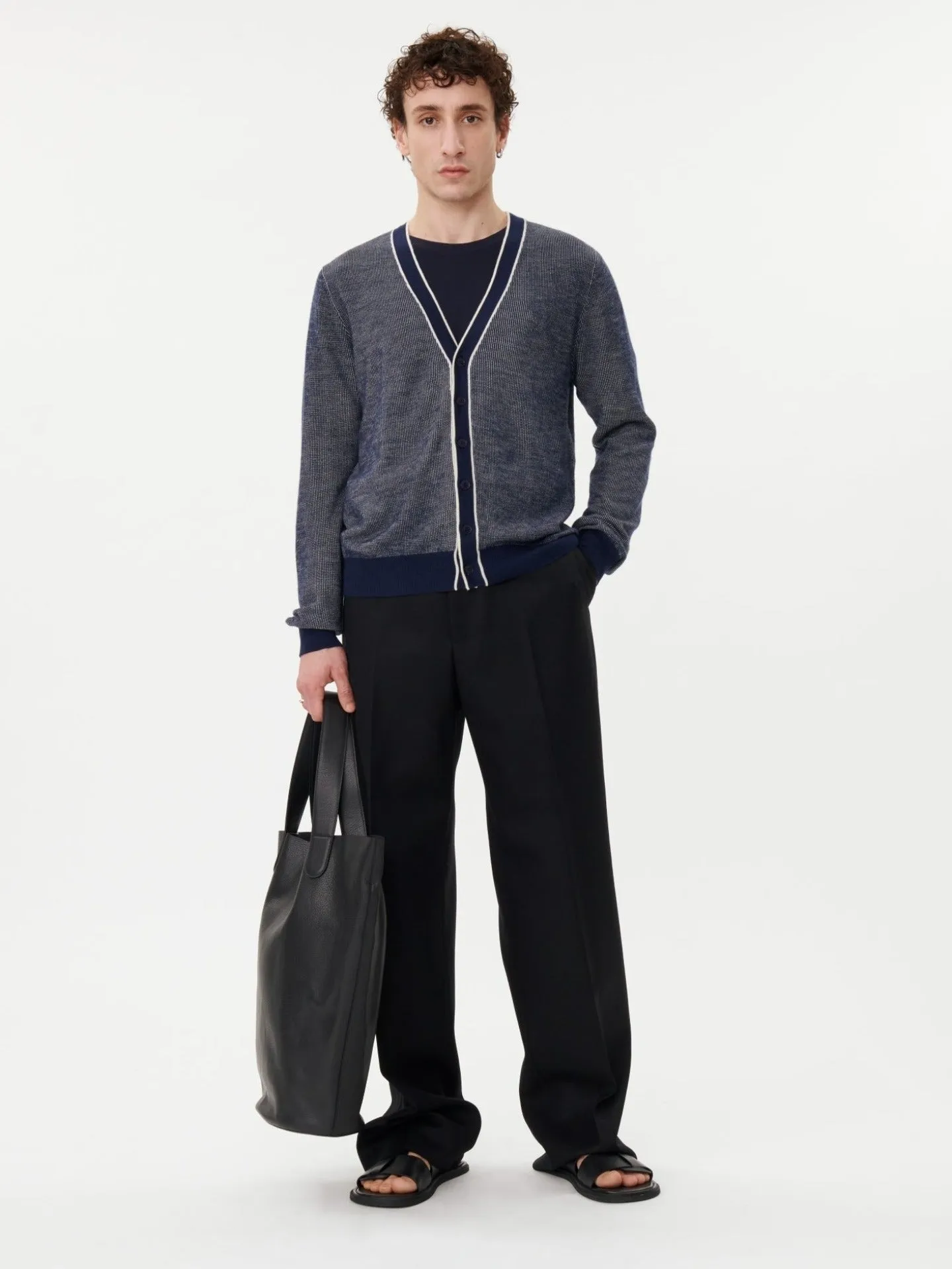 Silk Cashmere Jacquard Knit Cardigan