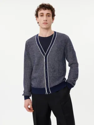 Silk Cashmere Jacquard Knit Cardigan