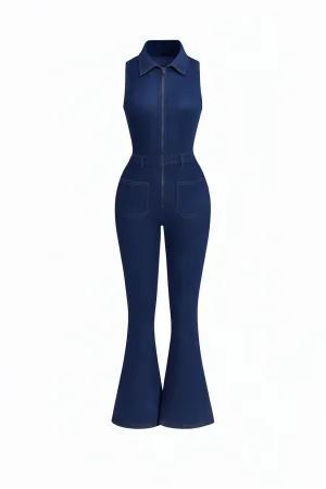 Silvia Elegant Denim Shirt – High Waist Skinny Fit – Blue