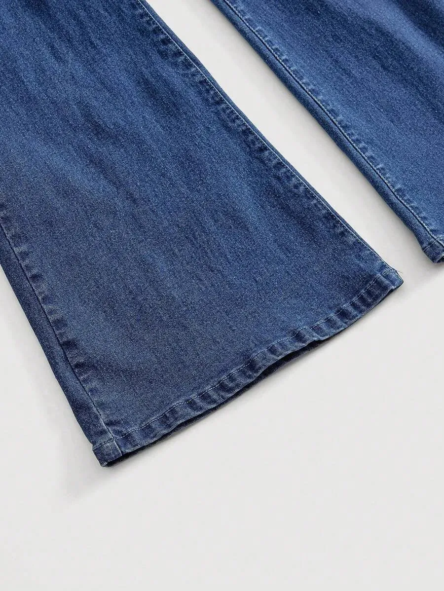 Silvia Elegant Denim Shirt – High Waist Skinny Fit – Blue