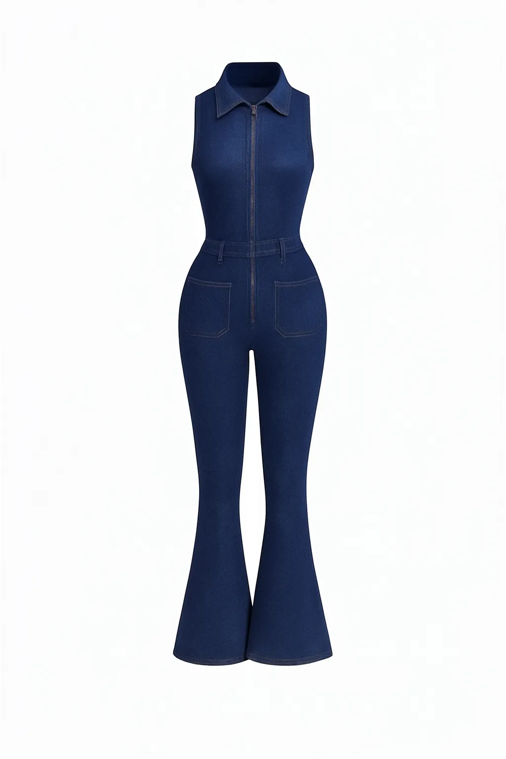 Silvia Elegant Denim Shirt – High Waist Skinny Fit – Blue