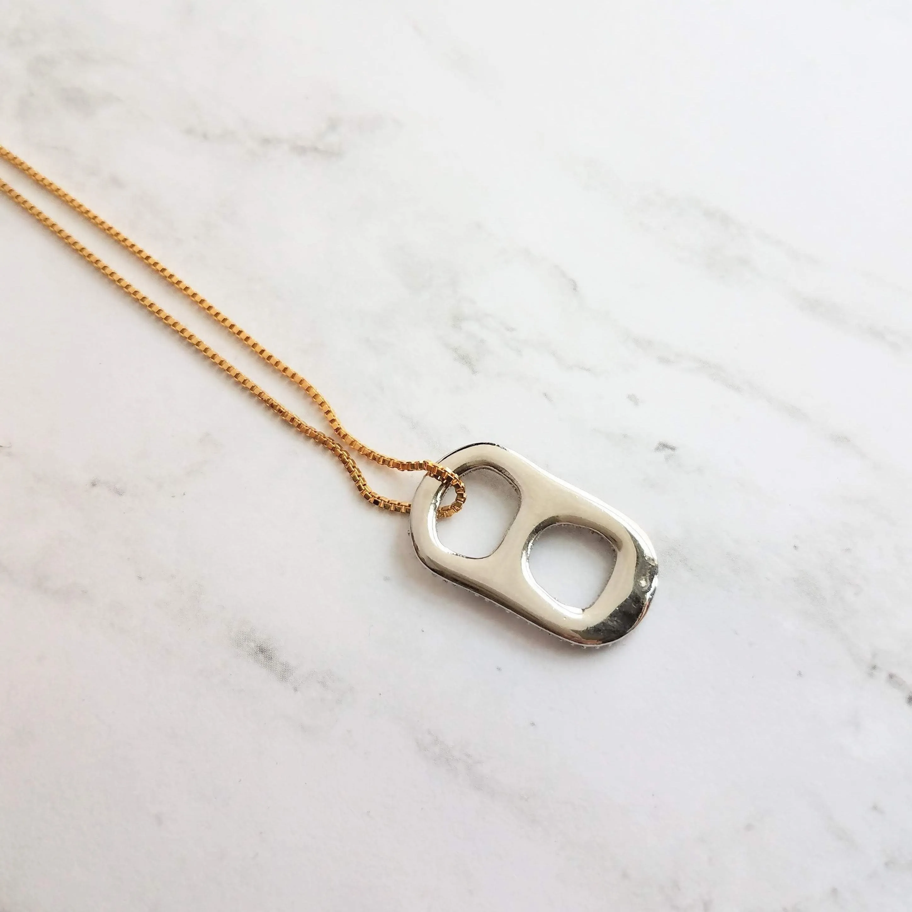 Soda Pop Tab Necklace, crystal tag necklace, soda pendant, pop necklace, soda pull tab necklace, silver soda tab, gold pop tab, diamond tab