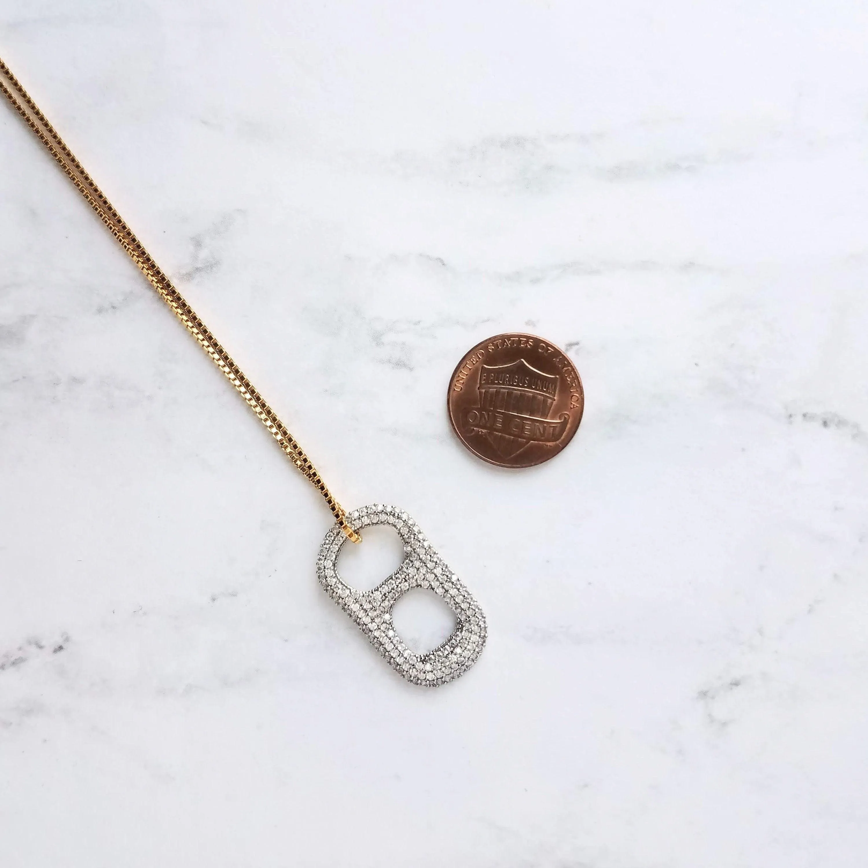Soda Pop Tab Necklace, crystal tag necklace, soda pendant, pop necklace, soda pull tab necklace, silver soda tab, gold pop tab, diamond tab