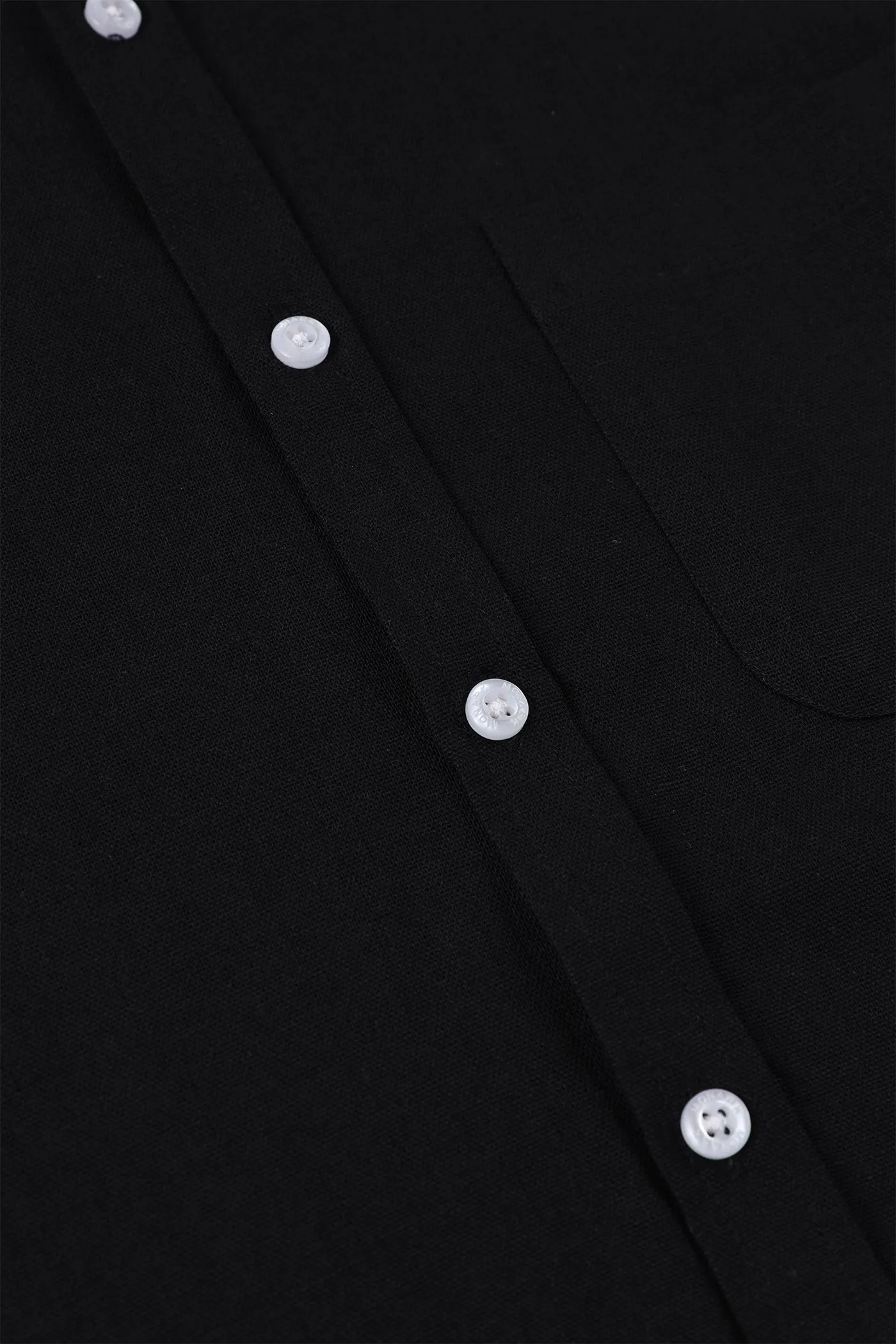 Solid Black Button-Down Shirt