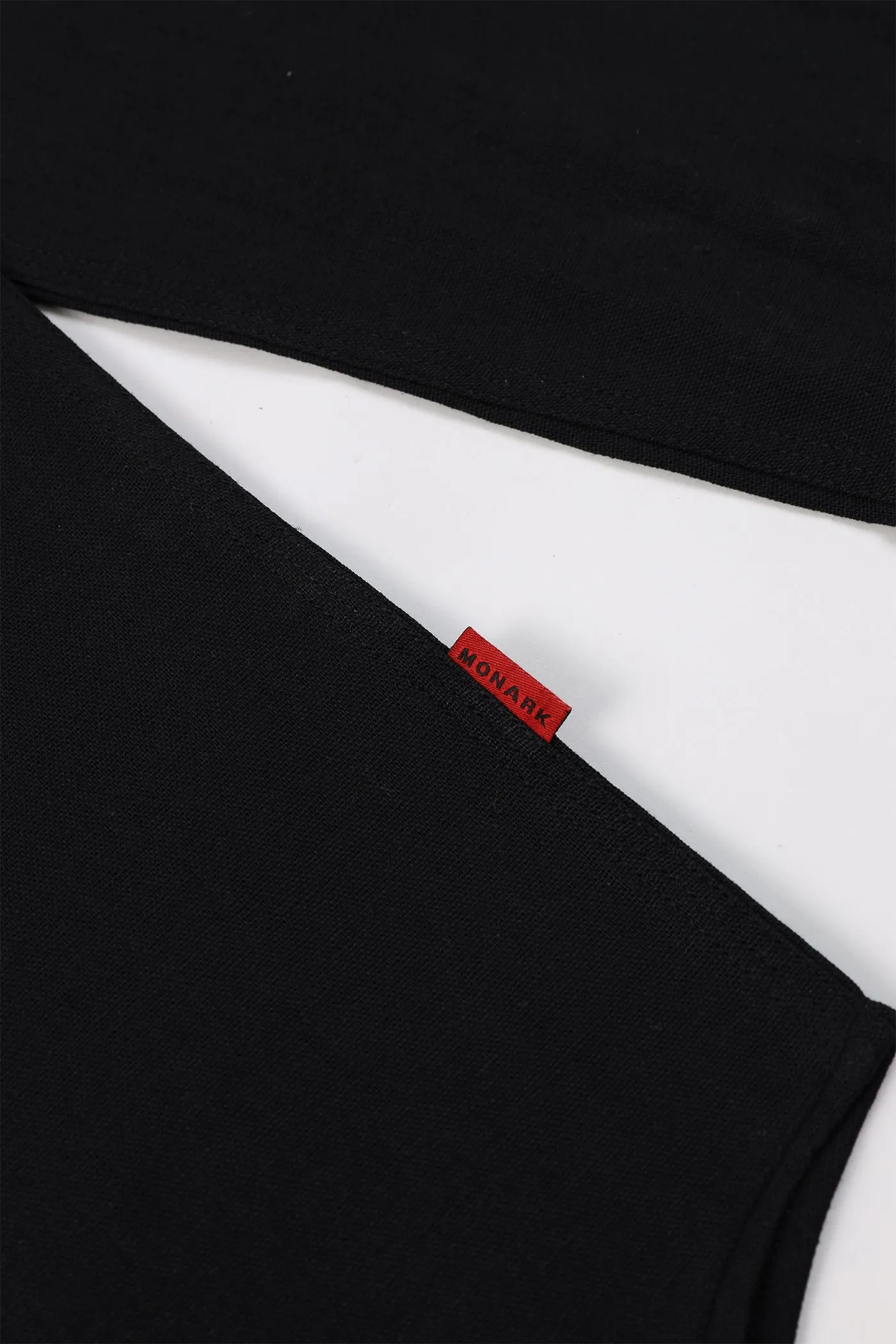 Solid Black Button-Down Shirt