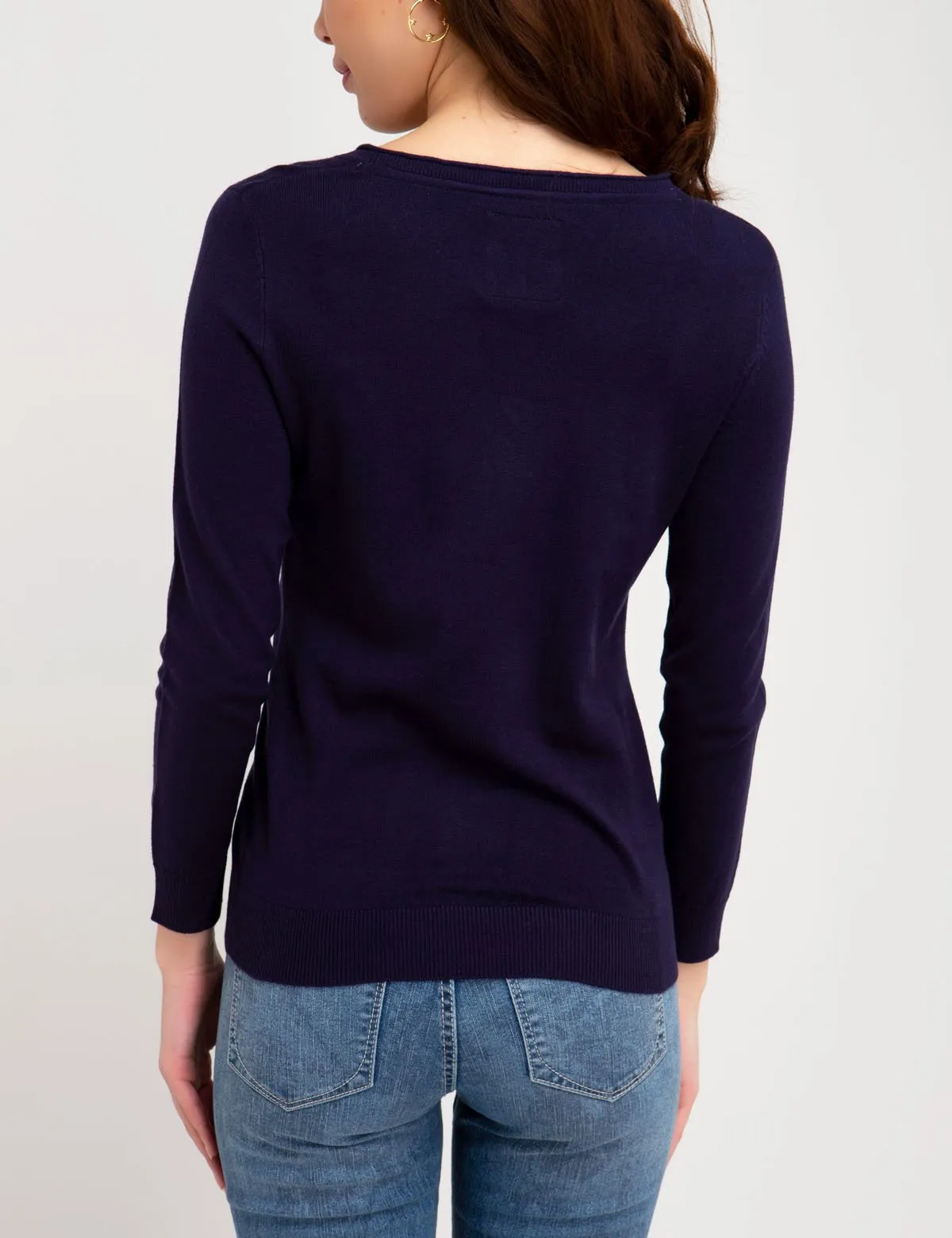 SOLID V-NECK SWEATER