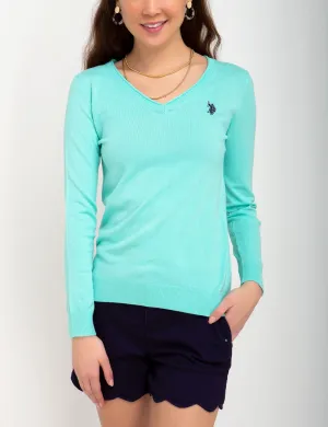SOLID V-NECK SWEATER
