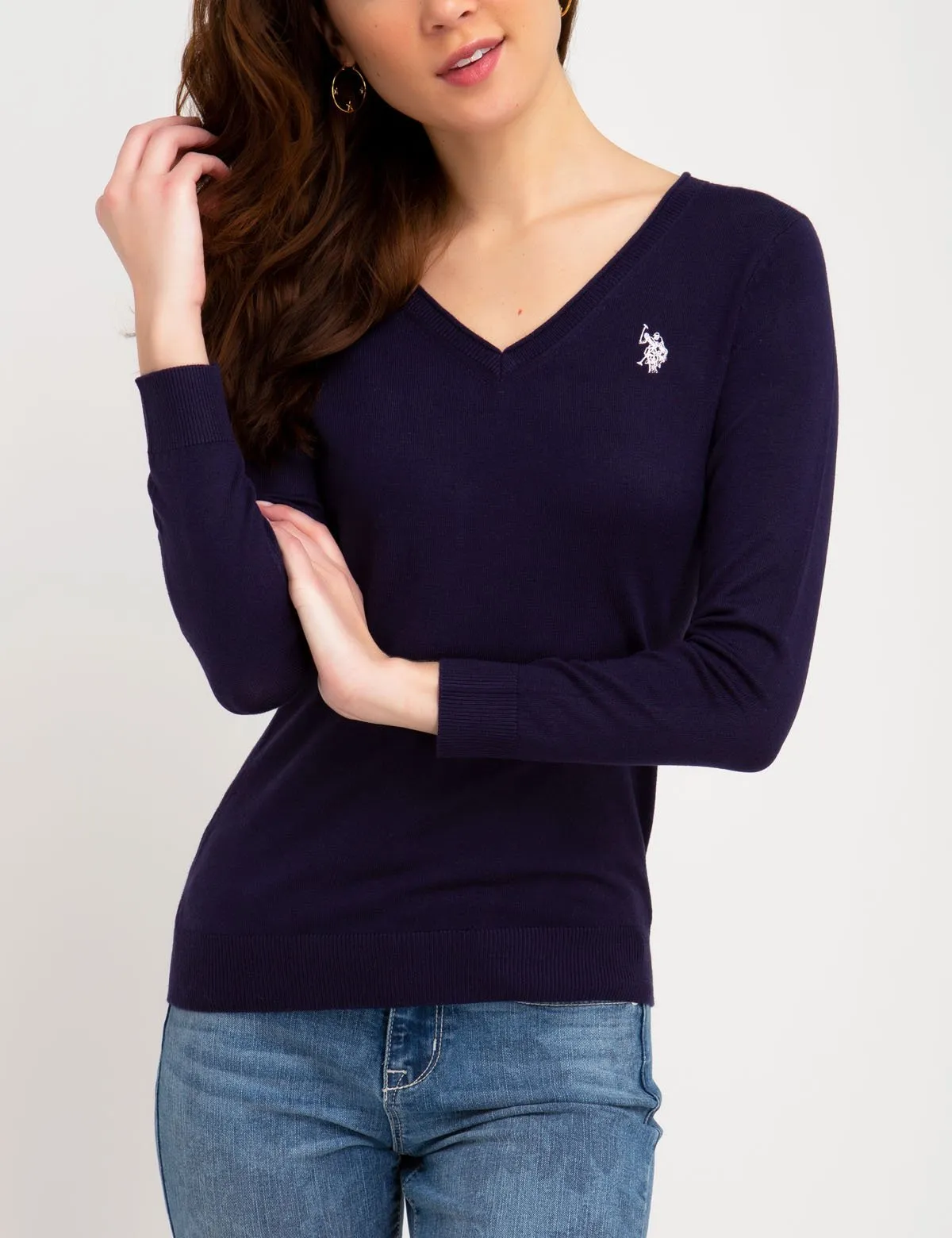 SOLID V-NECK SWEATER