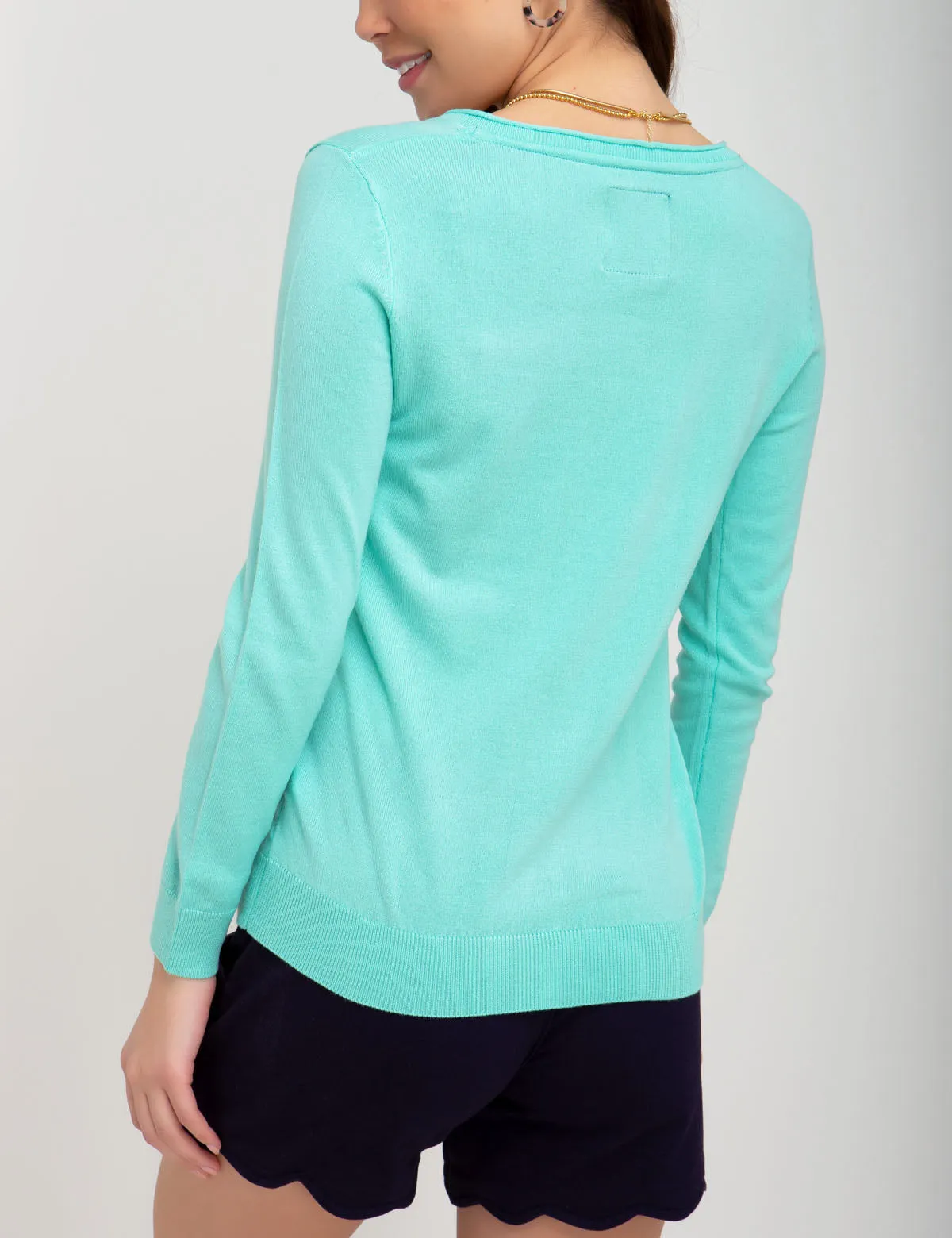 SOLID V-NECK SWEATER