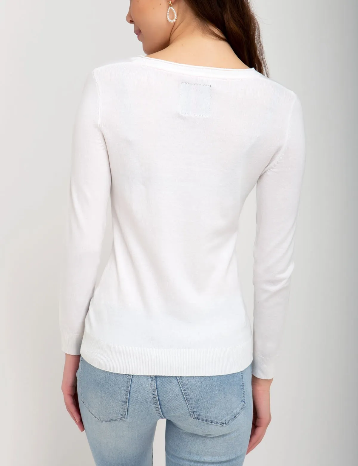 SOLID V-NECK SWEATER