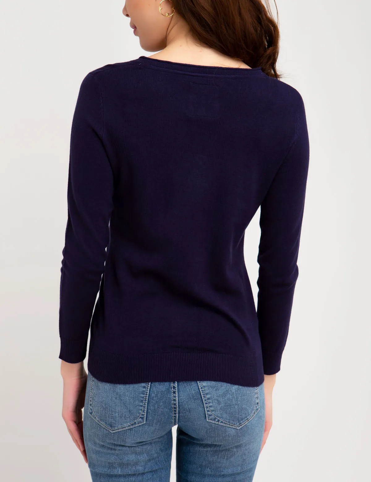 SOLID V-NECK SWEATER