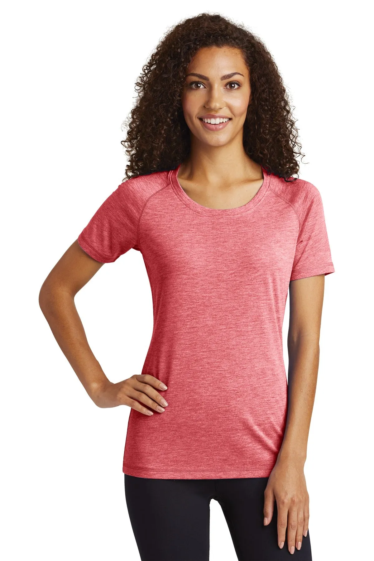 Sport-Tek ¨ Ladies PosiCharge ¨ Tri-Blend Wicking Scoop Neck Raglan Tee. LST400