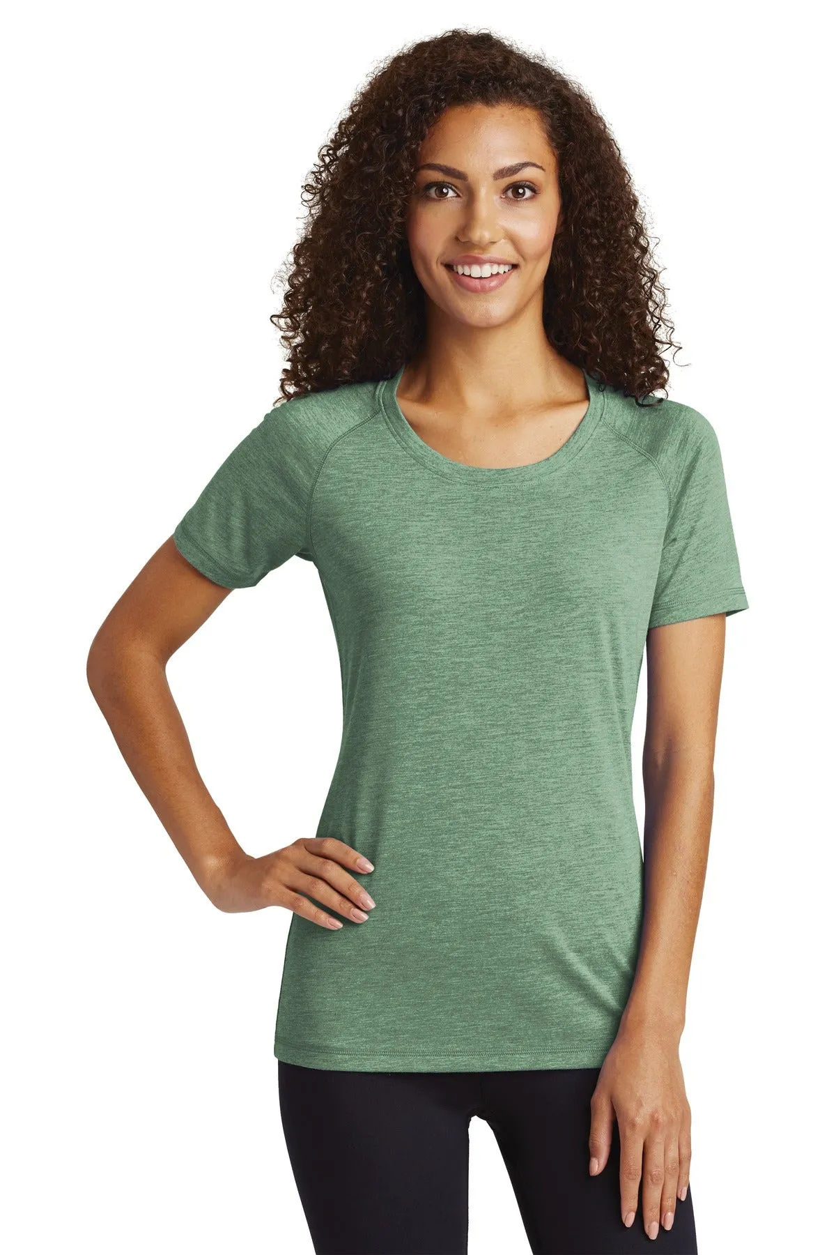 Sport-Tek ¨ Ladies PosiCharge ¨ Tri-Blend Wicking Scoop Neck Raglan Tee. LST400