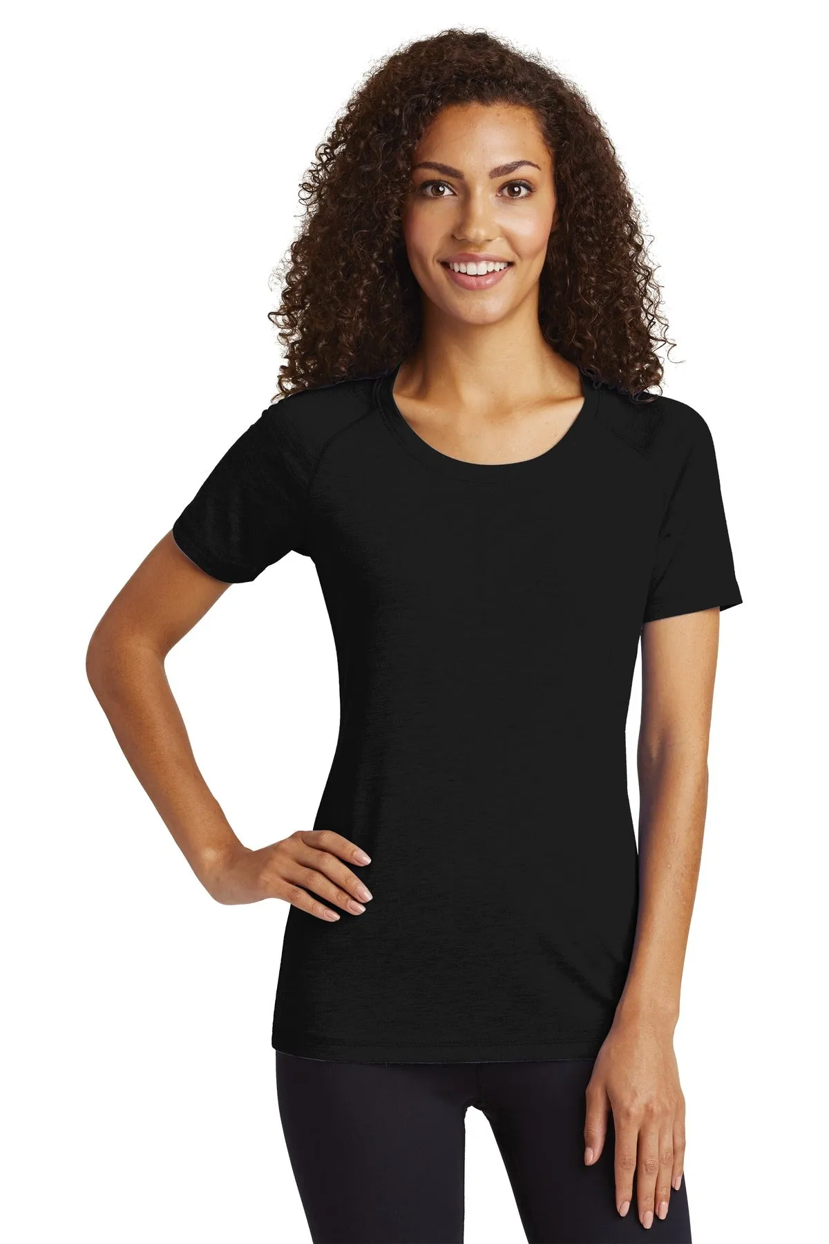 Sport-Tek ¨ Ladies PosiCharge ¨ Tri-Blend Wicking Scoop Neck Raglan Tee. LST400