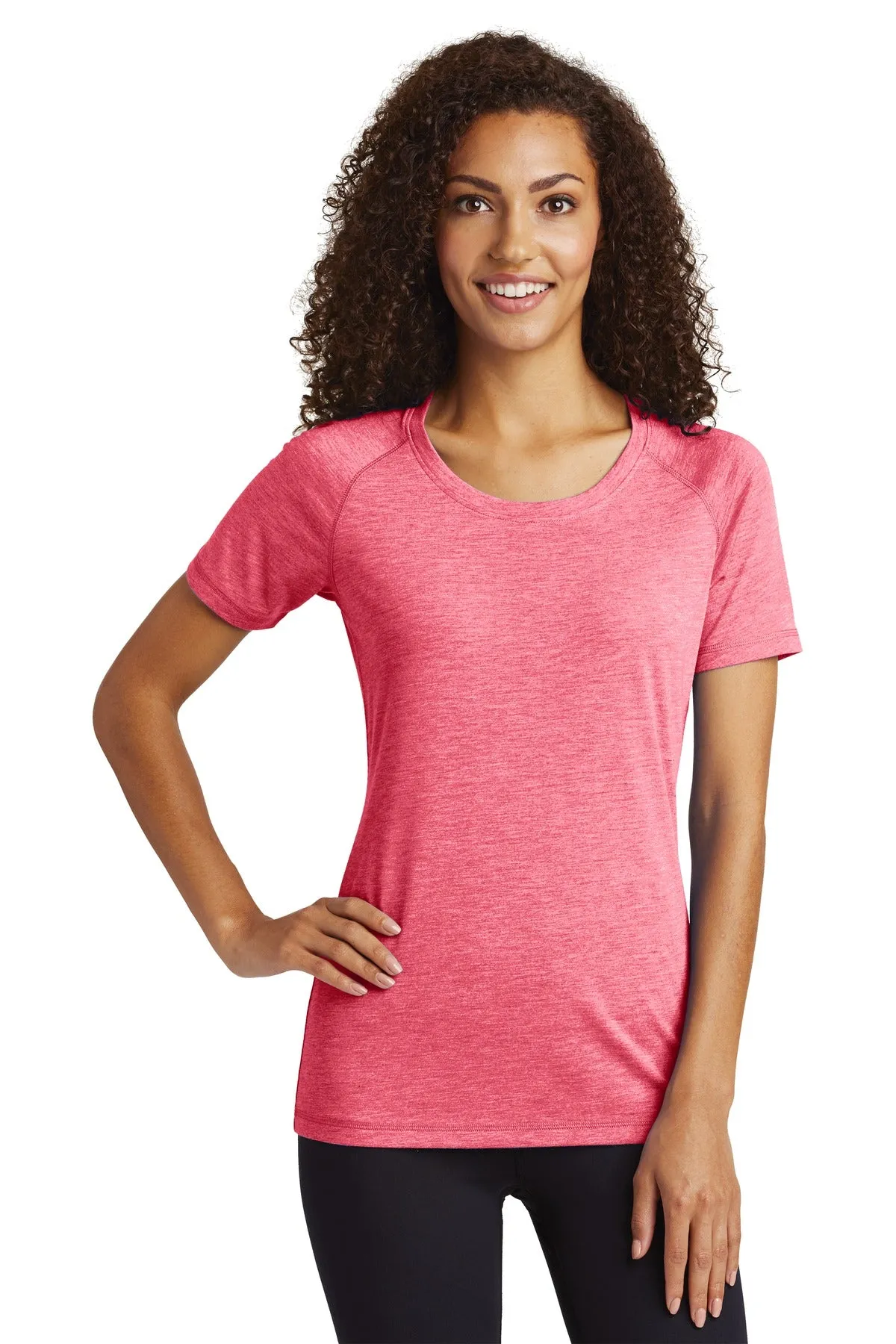 Sport-Tek ¨ Ladies PosiCharge ¨ Tri-Blend Wicking Scoop Neck Raglan Tee. LST400