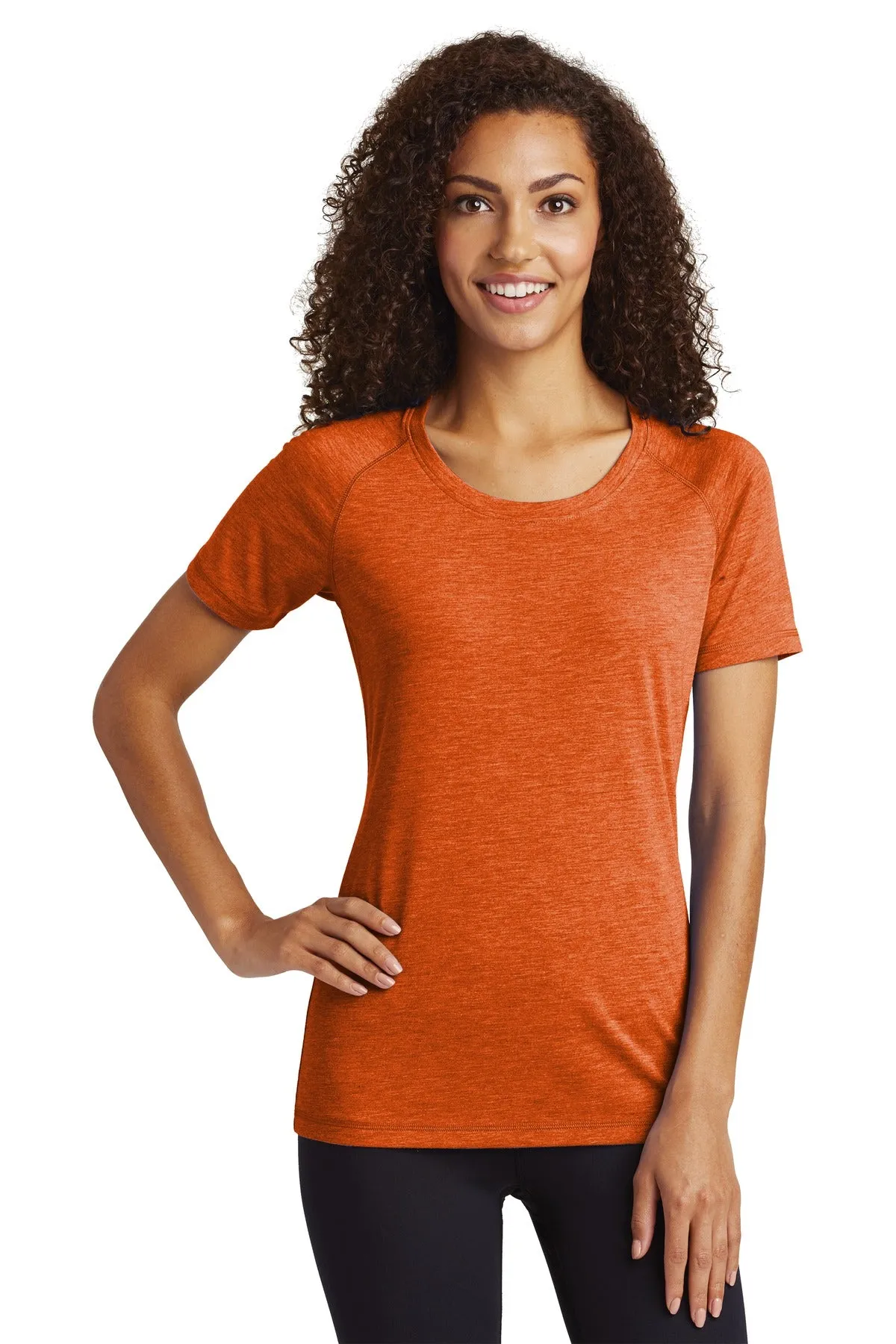 Sport-Tek ¨ Ladies PosiCharge ¨ Tri-Blend Wicking Scoop Neck Raglan Tee. LST400