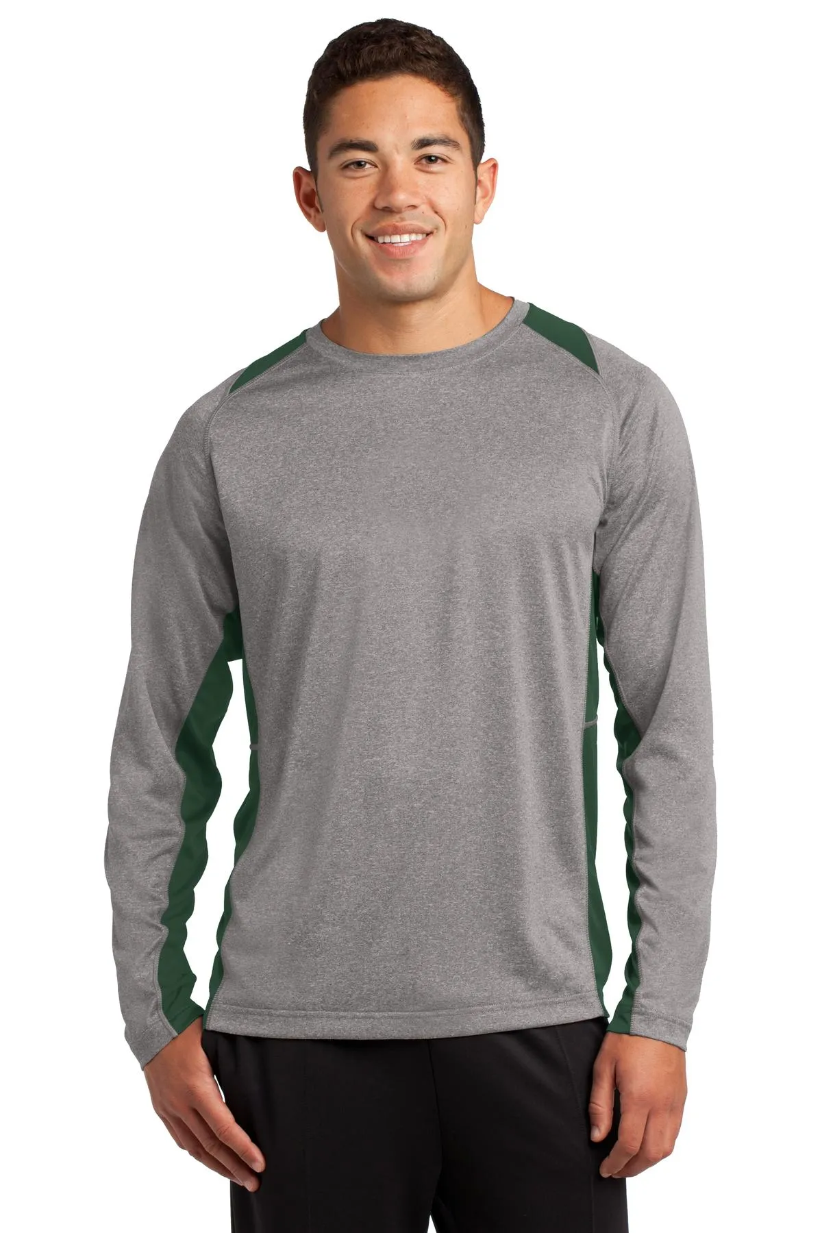 Sport-Tek¨ Long Sleeve Heather Colorblock Contender™ Tee. ST361LS