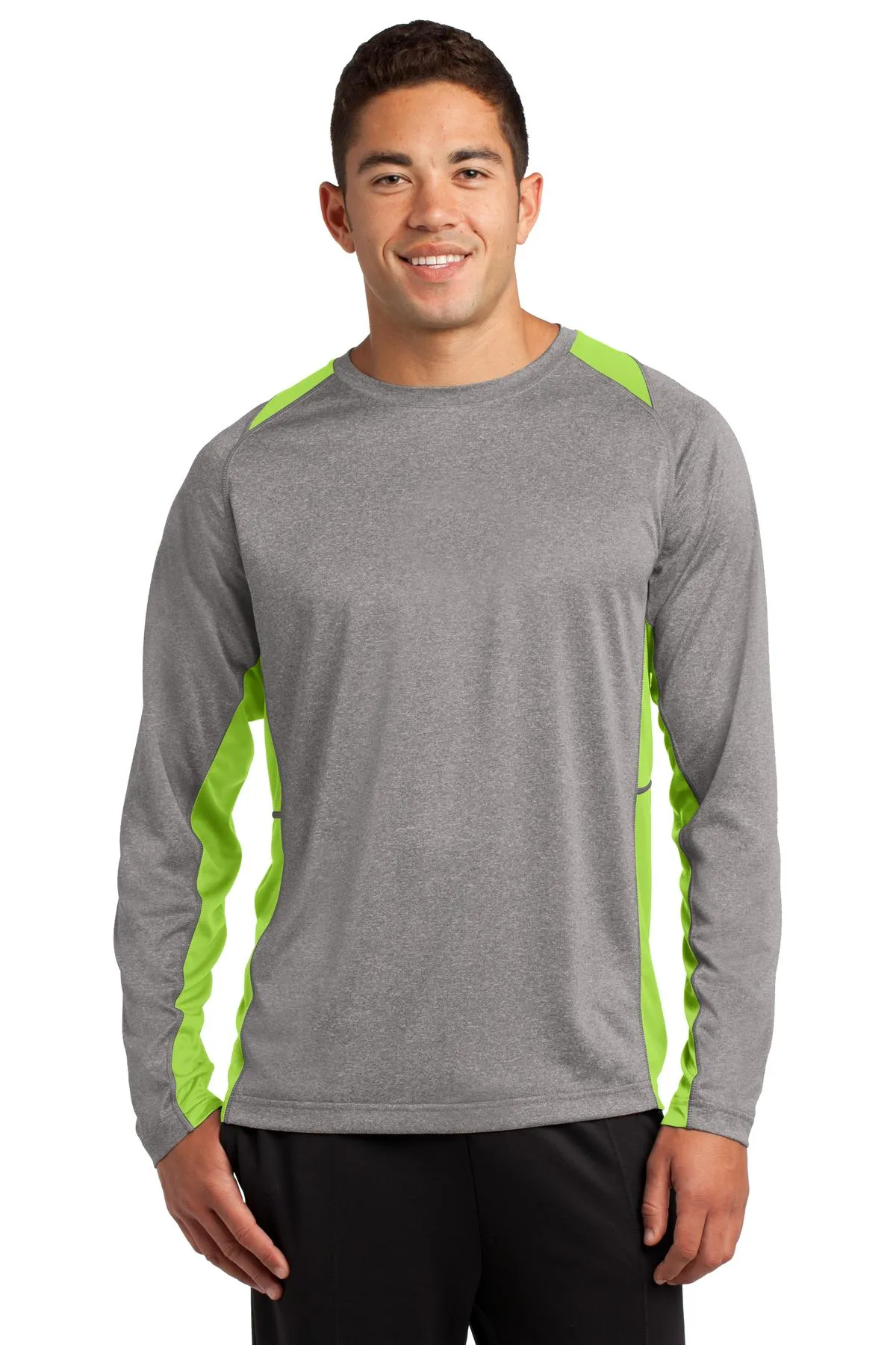 Sport-Tek¨ Long Sleeve Heather Colorblock Contender™ Tee. ST361LS