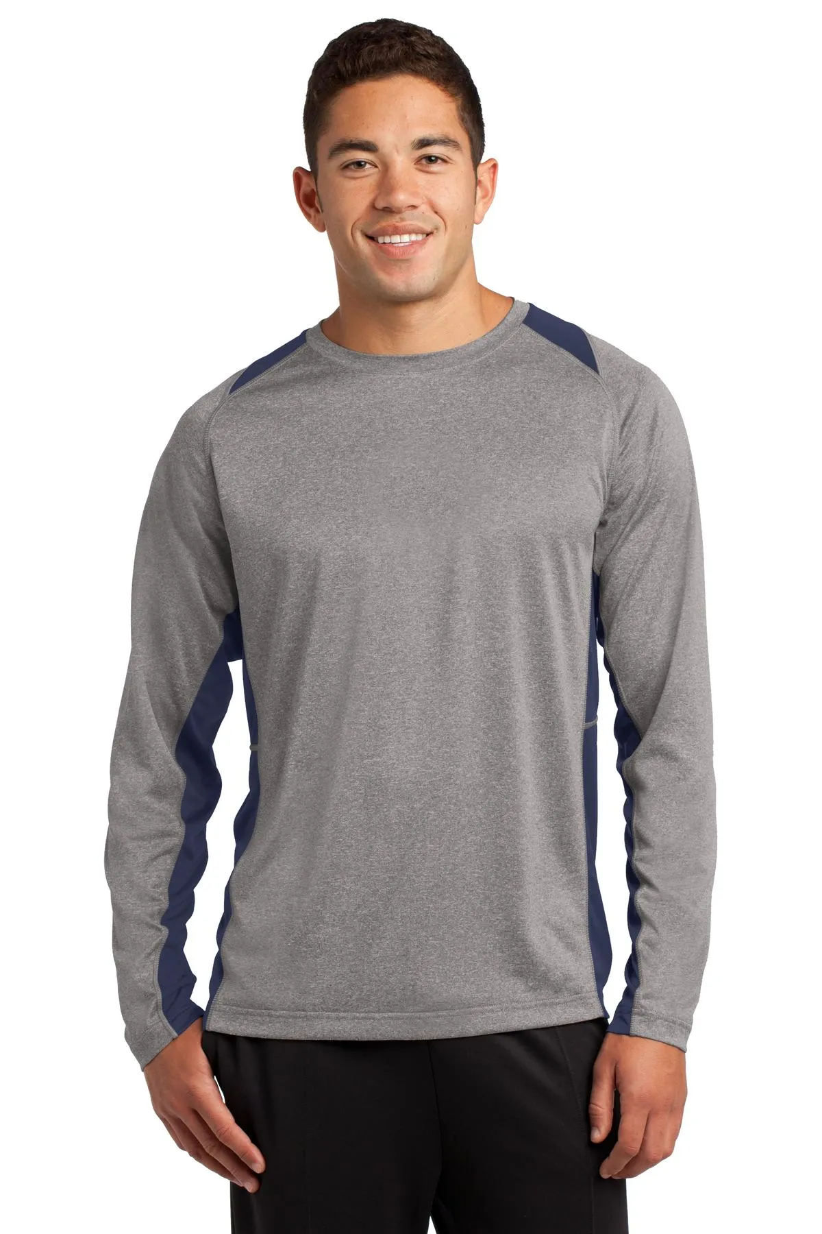 Sport-Tek¨ Long Sleeve Heather Colorblock Contender™ Tee. ST361LS