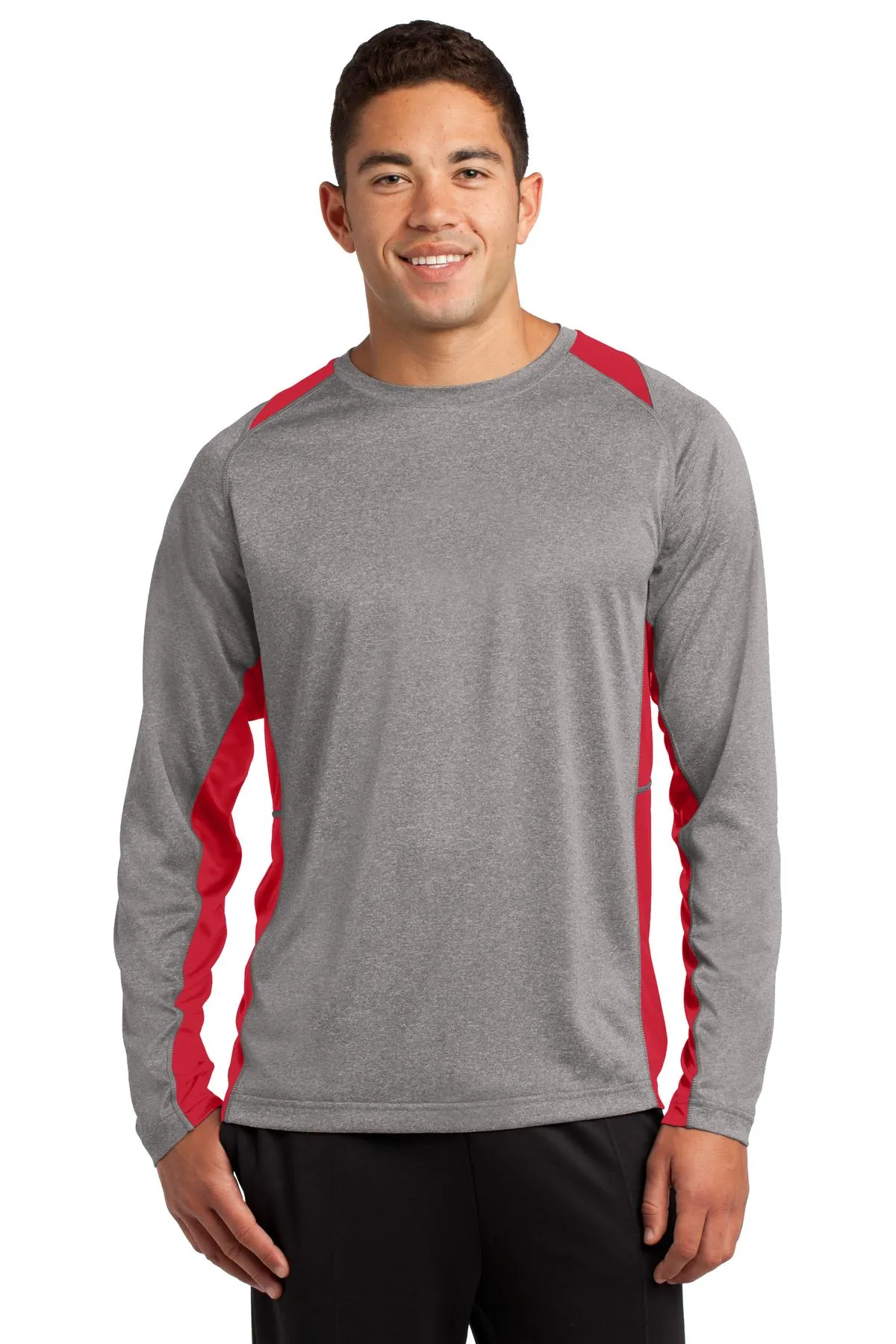 Sport-Tek¨ Long Sleeve Heather Colorblock Contender™ Tee. ST361LS