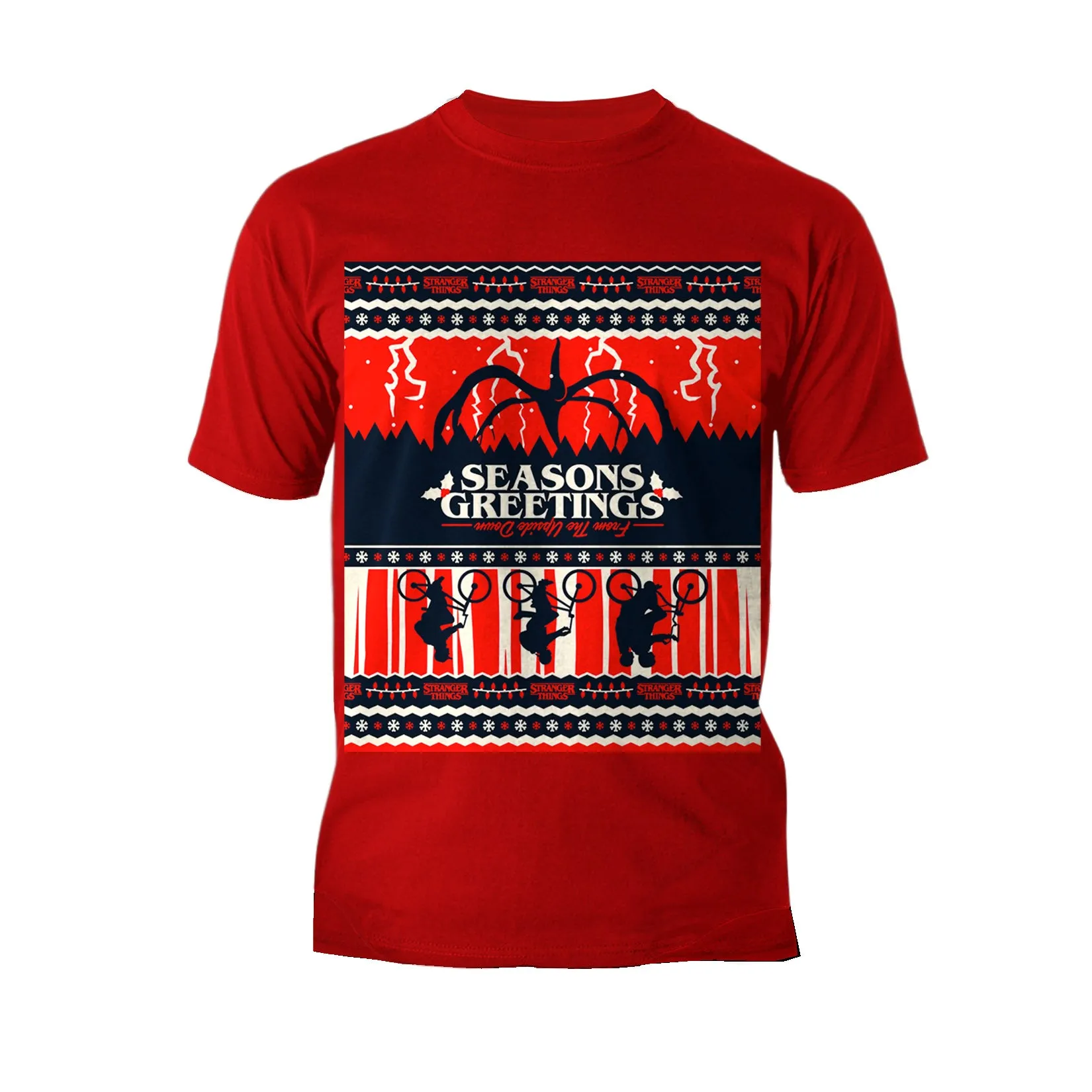 Stranger Things Xmas Mind Flayer Upside Down Men's T-Shirt