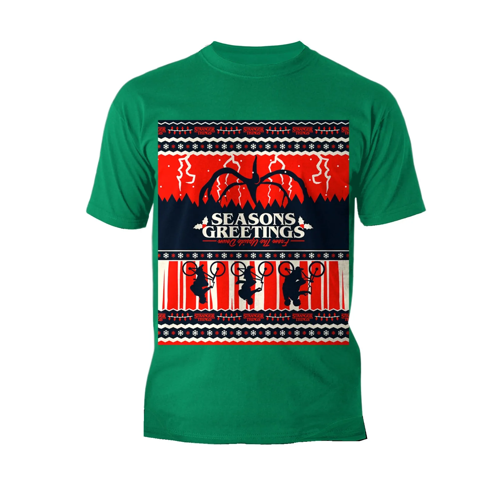 Stranger Things Xmas Mind Flayer Upside Down Men's T-Shirt