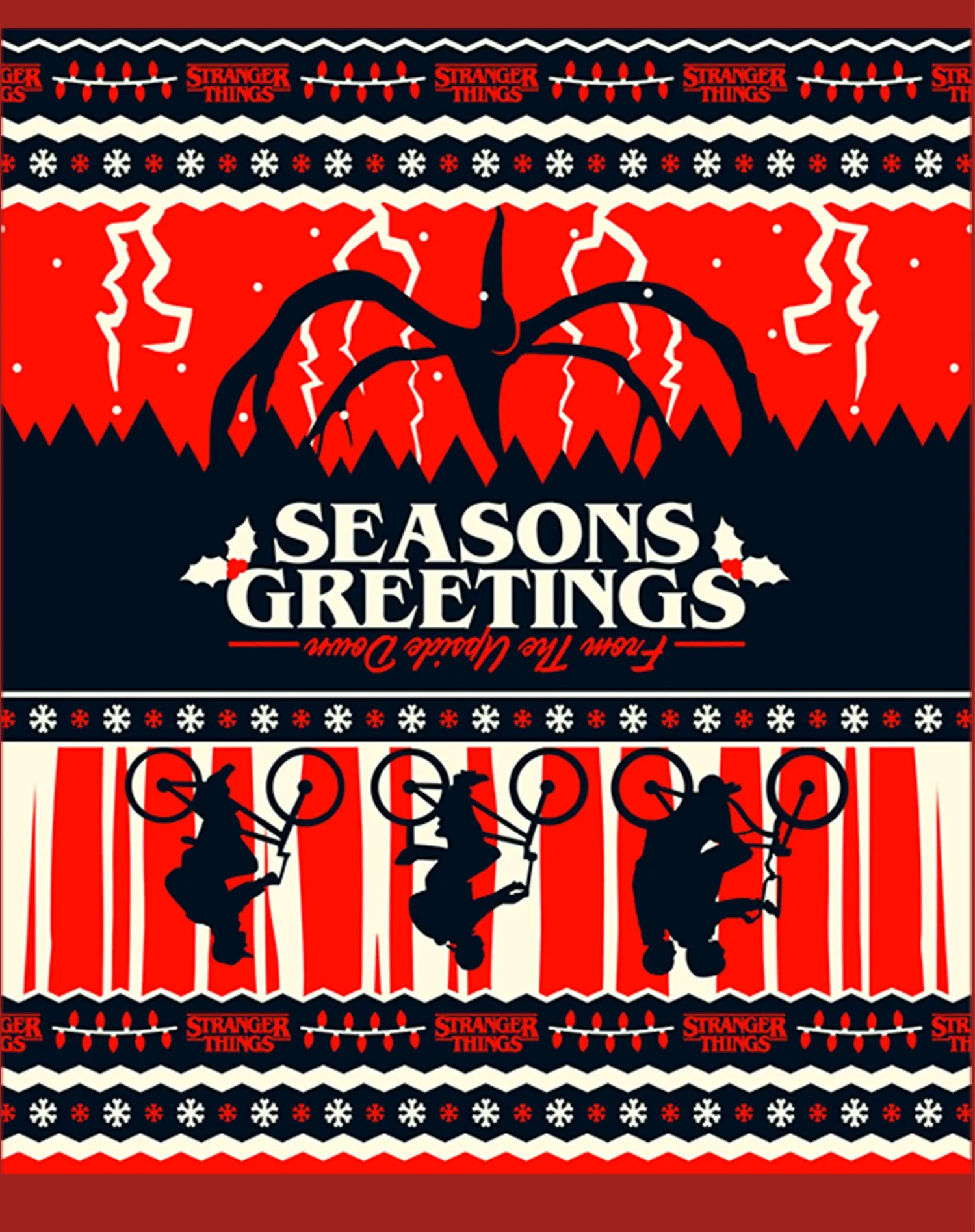 Stranger Things Xmas Mind Flayer Upside Down Men's T-Shirt