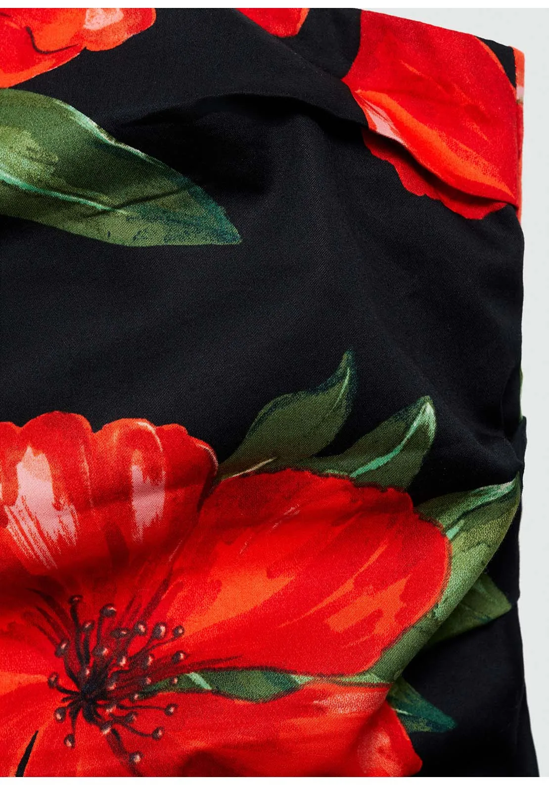 Strapless floral dress - Black