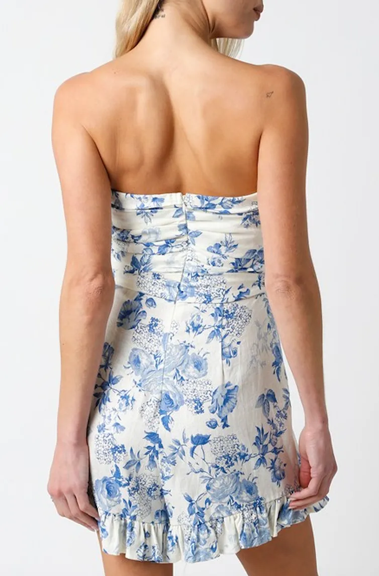 Strapless Floral Romper