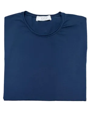 Stretch-Cotton Rolled Crew-Neck T-Shirt - Navy