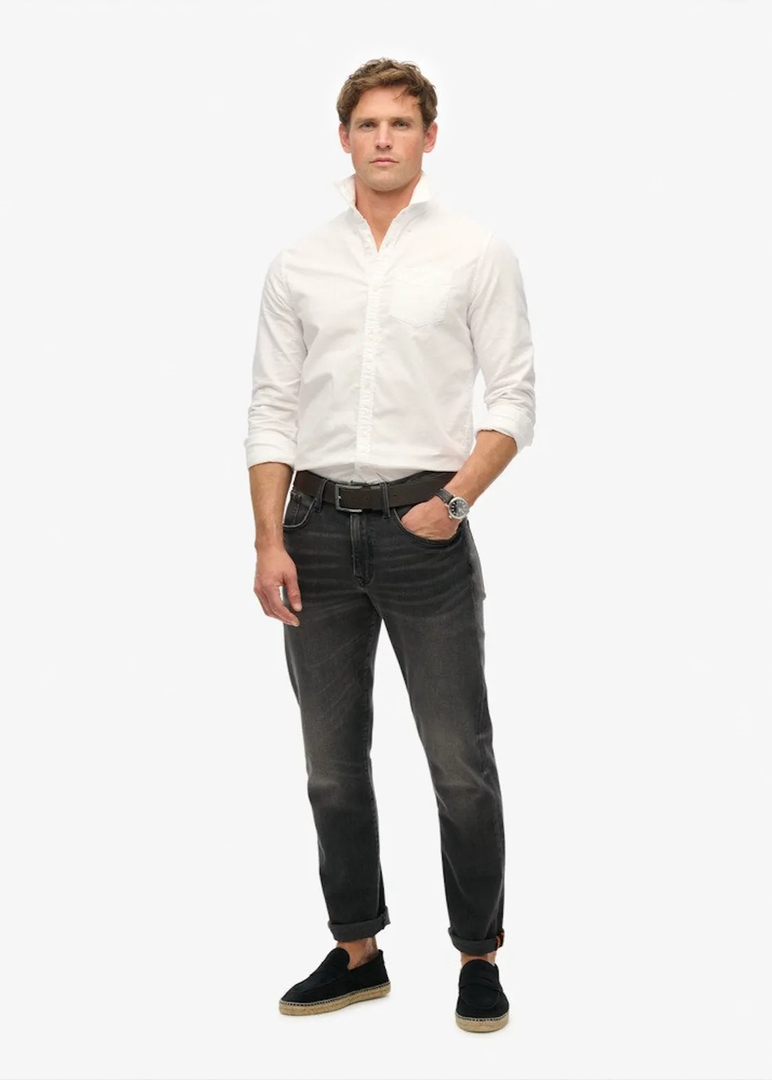 SUPERDRY Cotton Long Sleeve Oxford Shirt - Optic