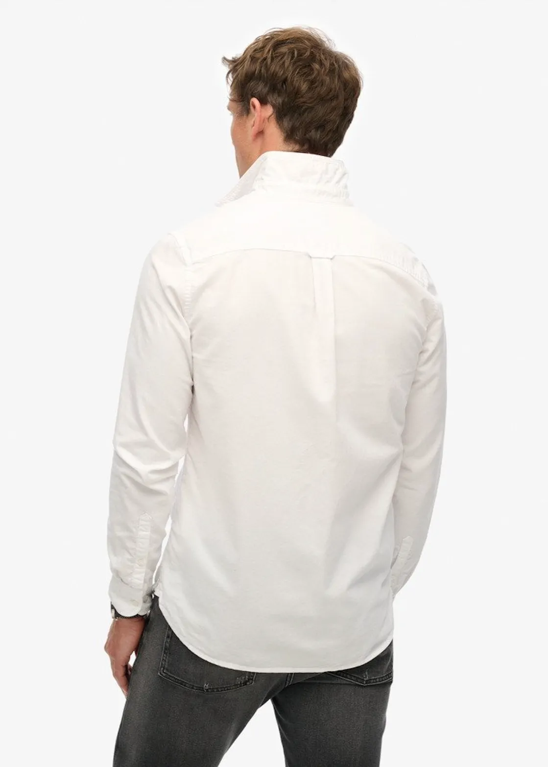 SUPERDRY Cotton Long Sleeve Oxford Shirt - Optic