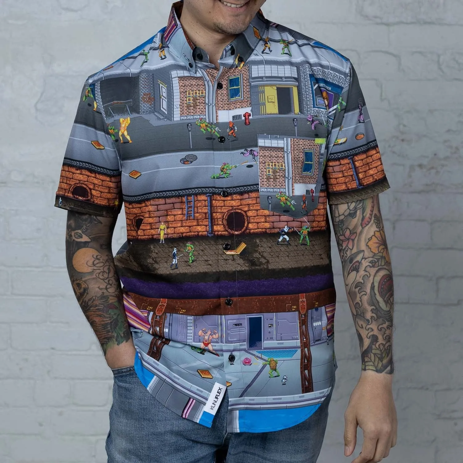 Teenage Mutant Ninja Turtles "Button Mashers" – KUNUFLEX Short Sleeve Shirt
