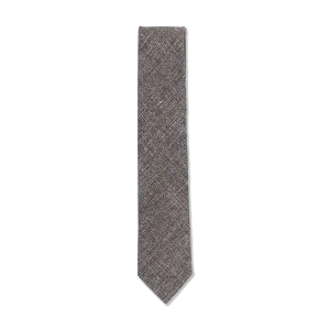 Textured Tie in Brown Wool, Linen & Cotton