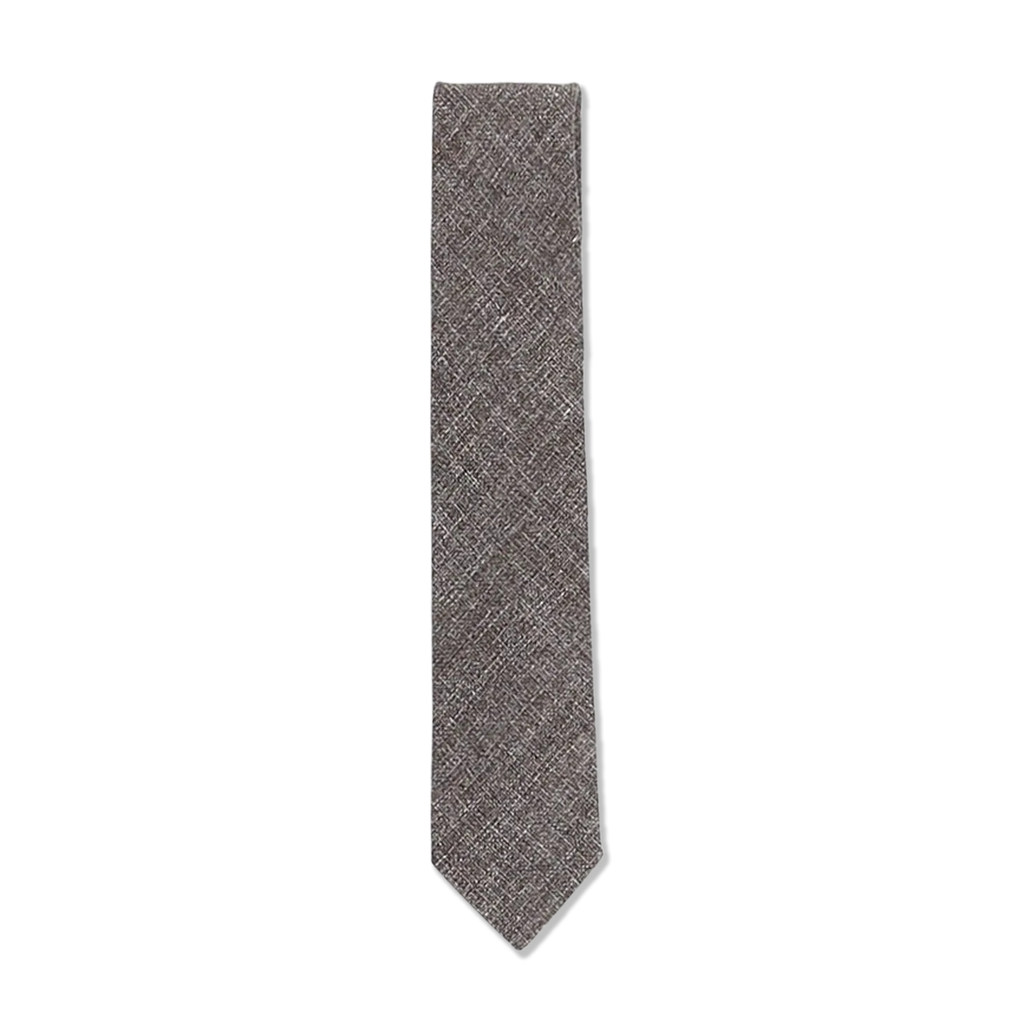 Textured Tie in Brown Wool, Linen & Cotton