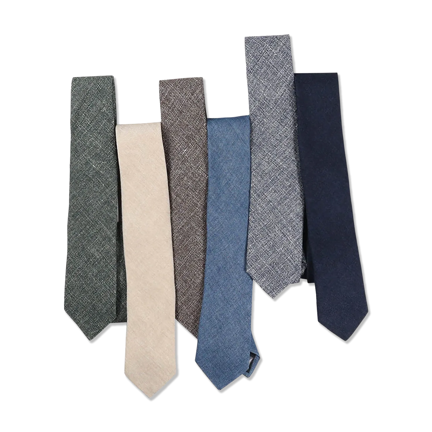 Textured Tie in Brown Wool, Linen & Cotton