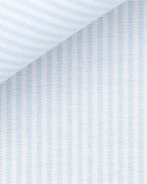 Thomas Mason Light Blue University Stripe American Oxford Cloth