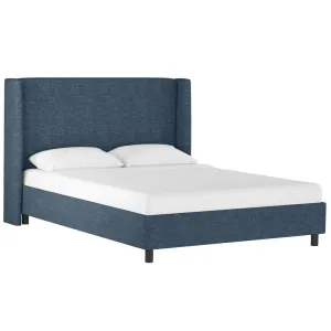 Tilly Upholstered Low Profile Platform Bed Joss & Main Color: Zuma Navy Textured Linen Size: California King