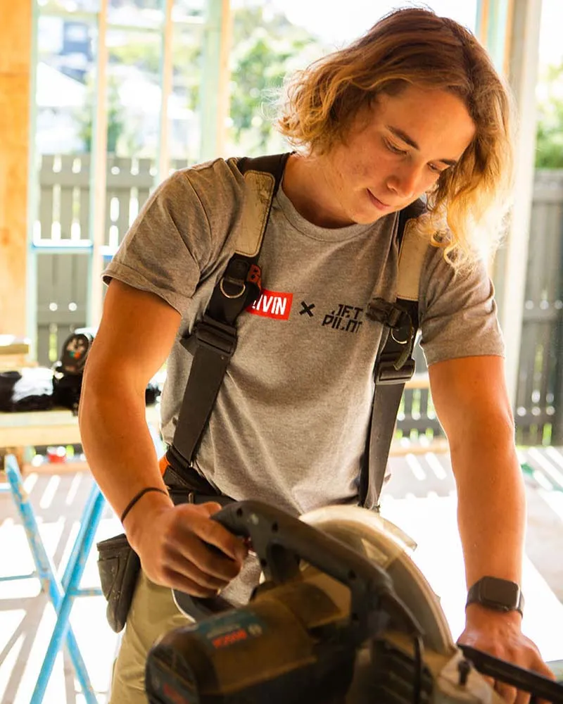 Tools Down Talk Up Tee - Grey